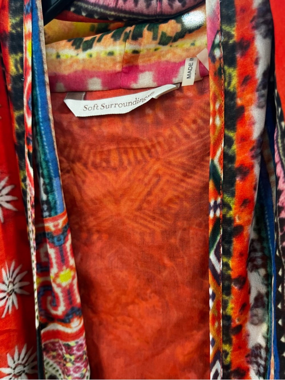 Boho Maxi Kimono Cover-Up in Rust Multi - Picture 5 of 10